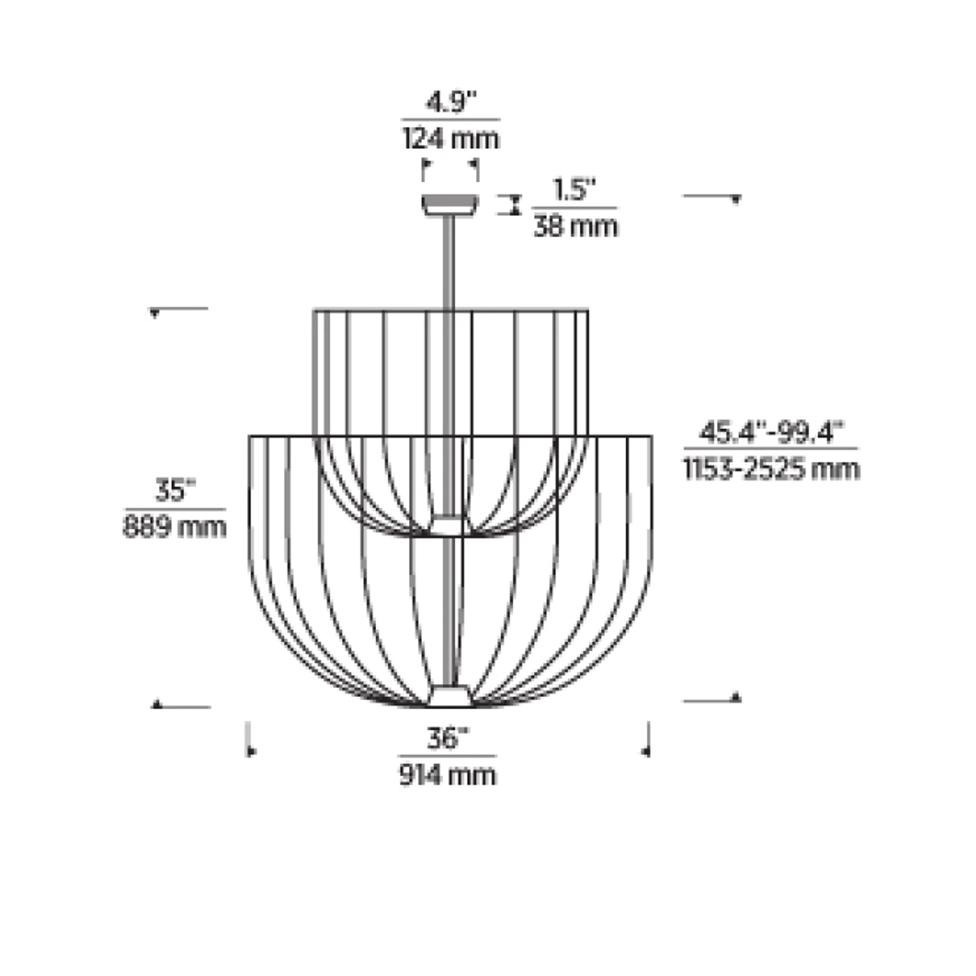 Specification Banner Sanchi Chandelier 2 Tiers