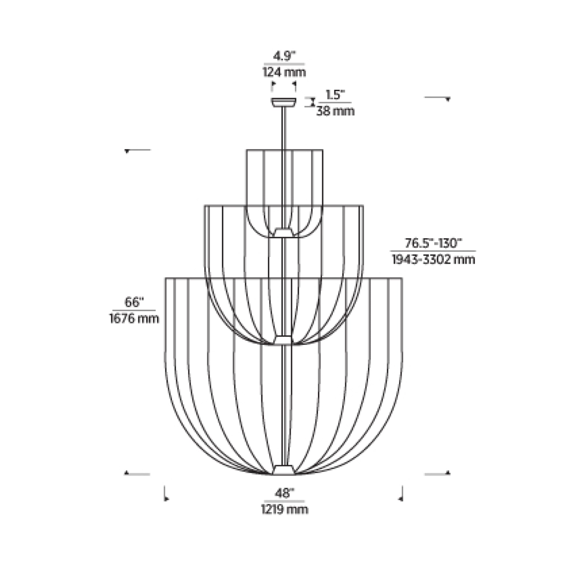 Specification Banner Sanchi Chandelier 3 Tiers