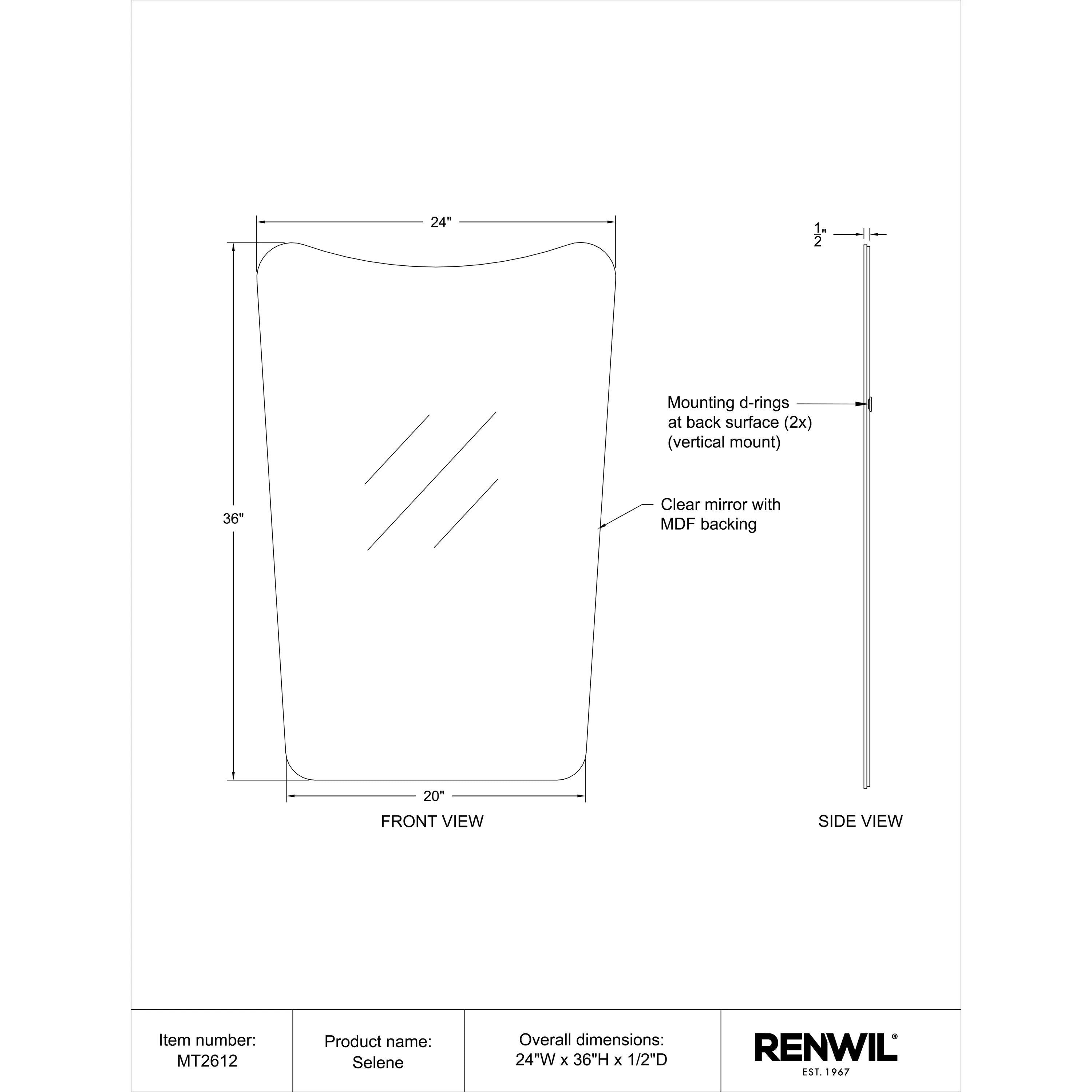 Specification Banner Selene Mirror