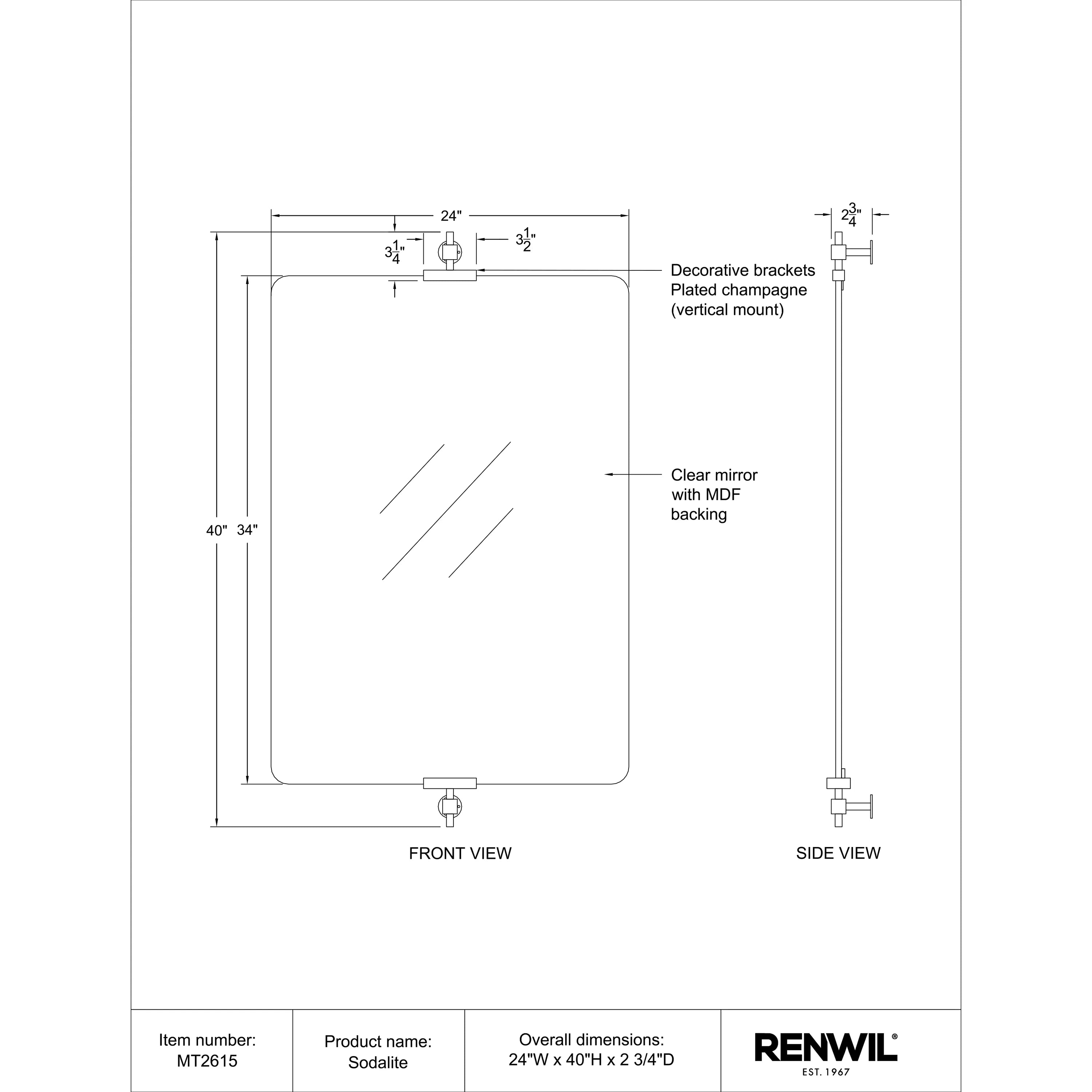 Specification Banner Sodalite Mirror