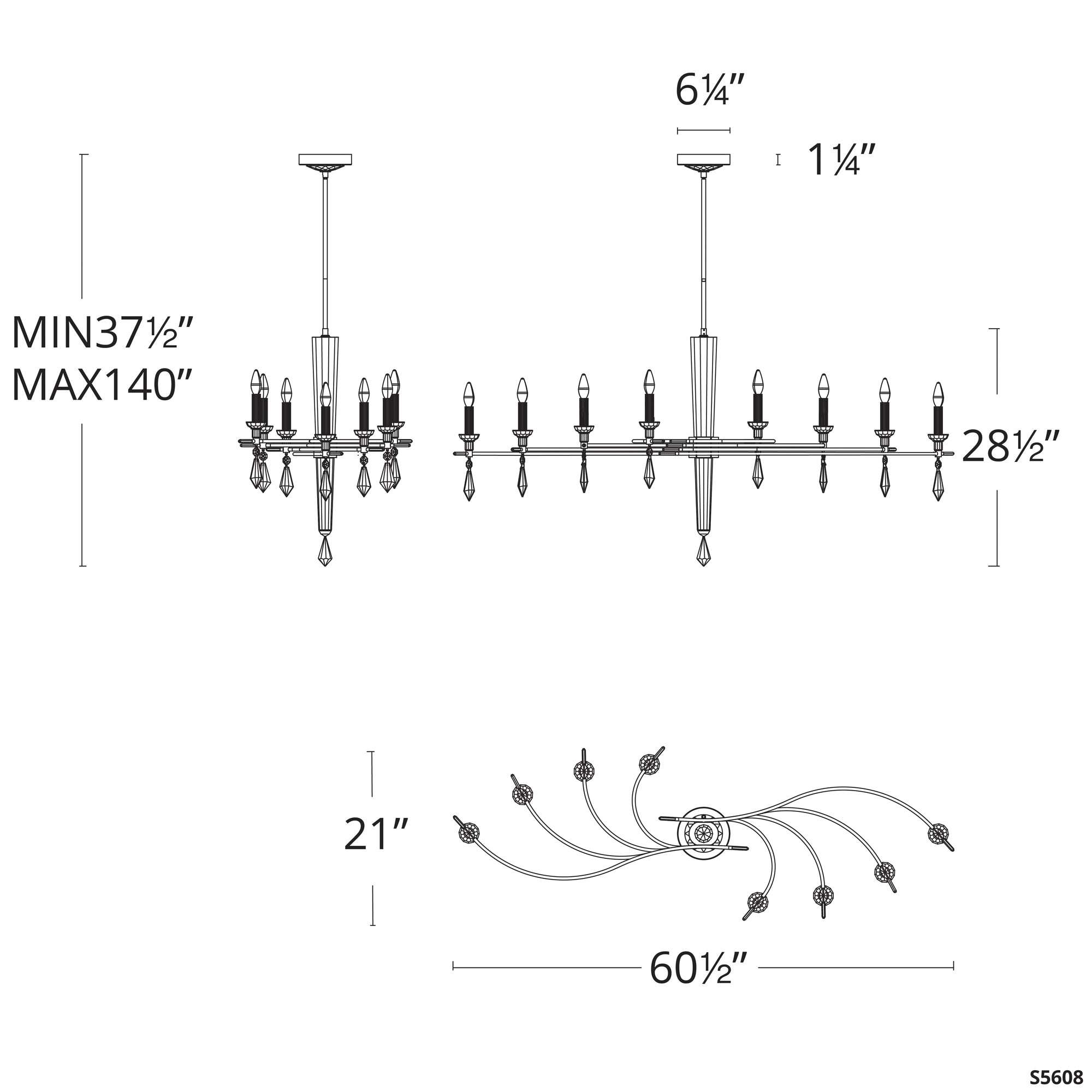 Specification Banner Tempest Chandelier Medium