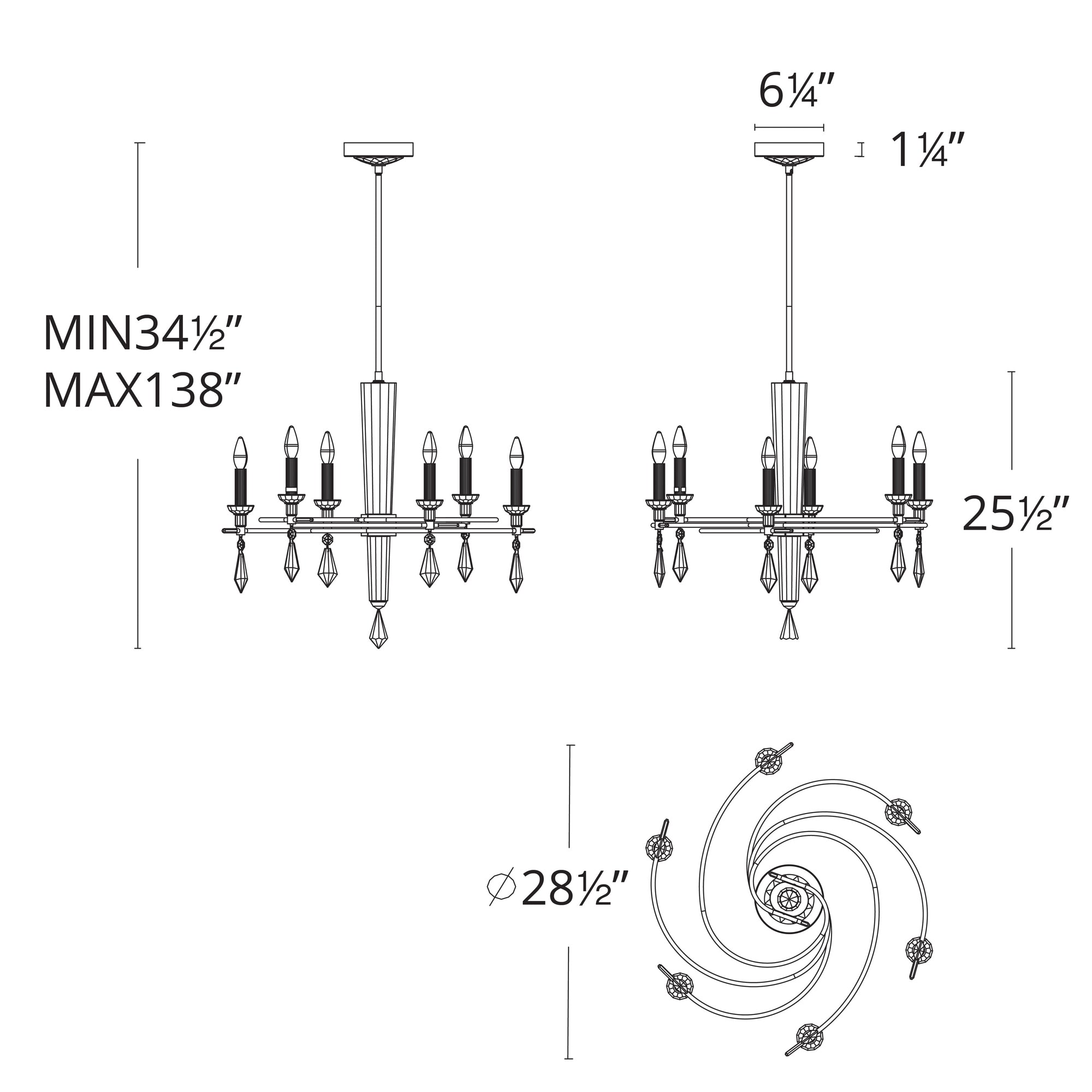 Specification Banner Tempest Chandelier Small