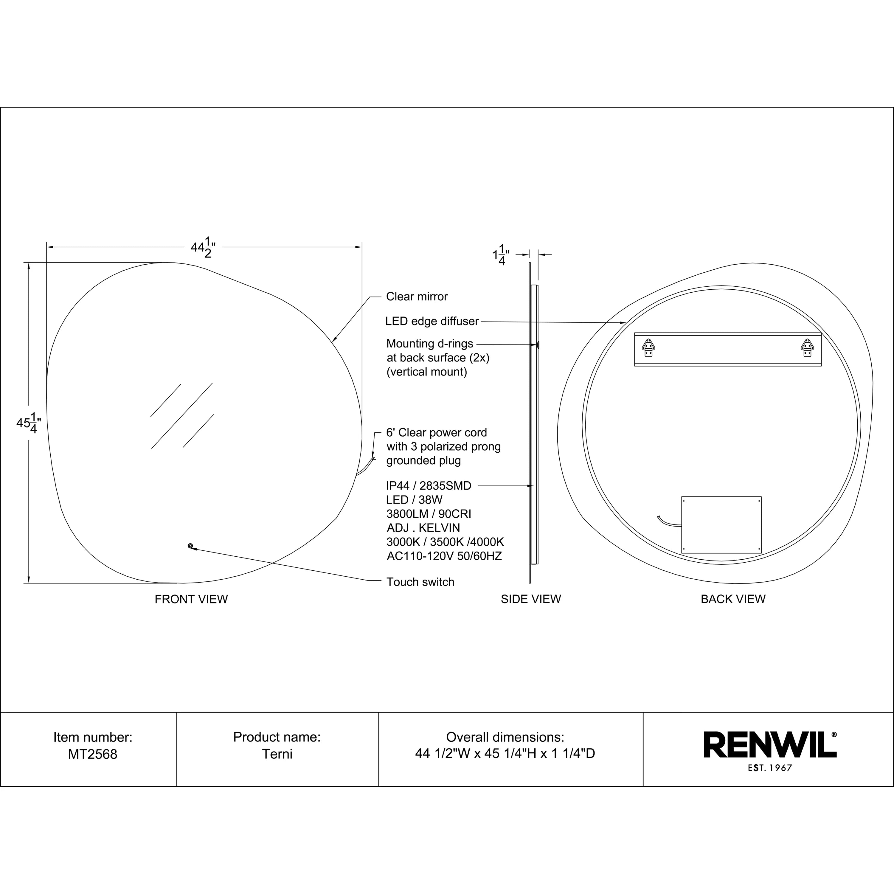 Specification Banner Terni Mirror