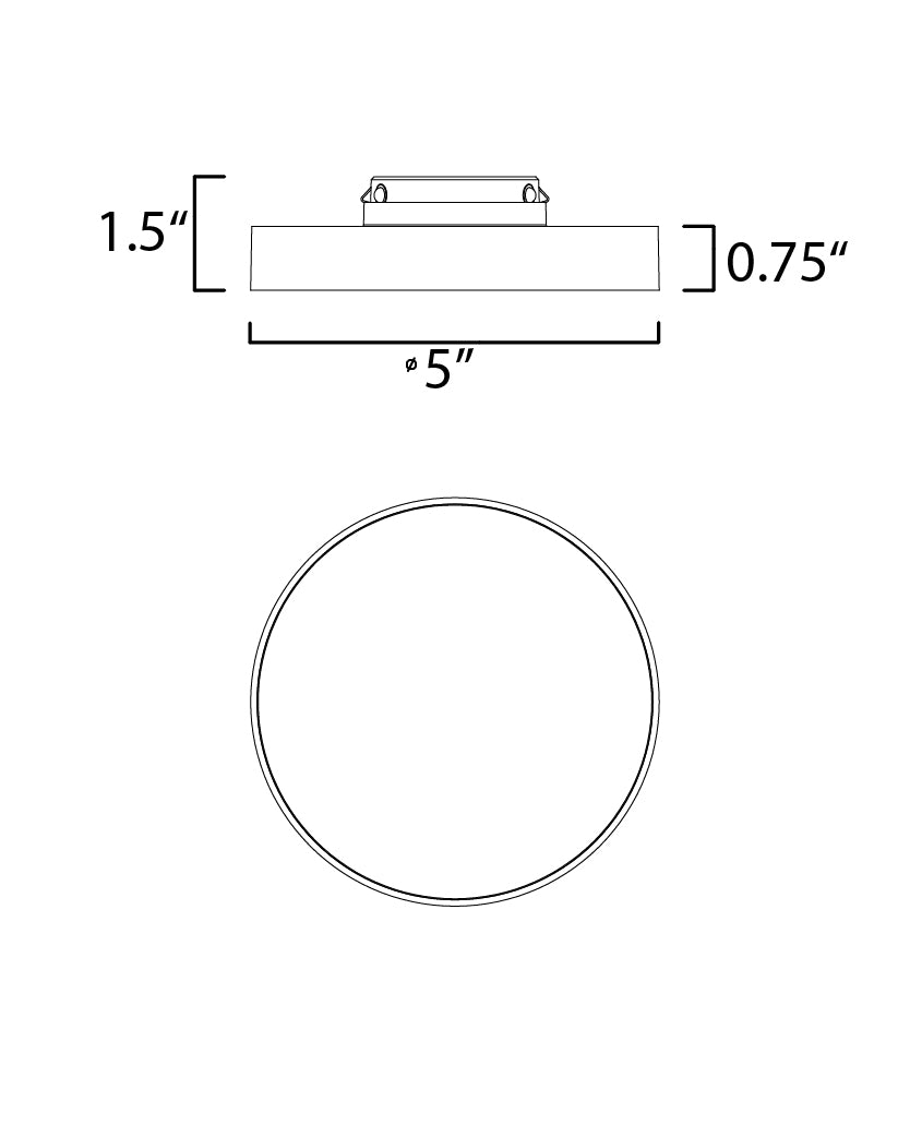 Specification Banner Trim Round Flush Mount - 5 Inch