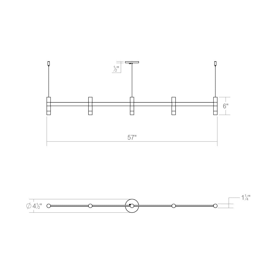 Specification Banner - 5 Lights - Systema Staccato Linear Pendant