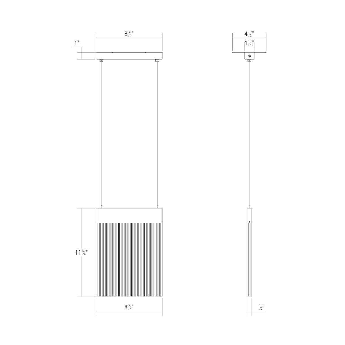 Specification Banner V Panels Single Pendant Medium