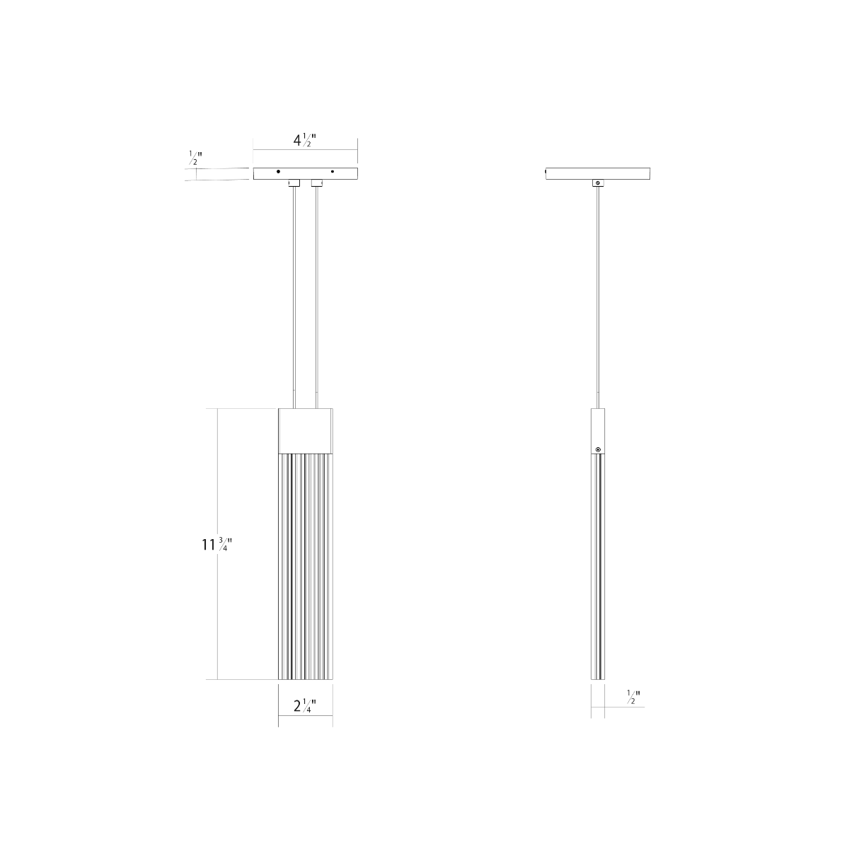 Specification Banner V Panels Single Pendant Small