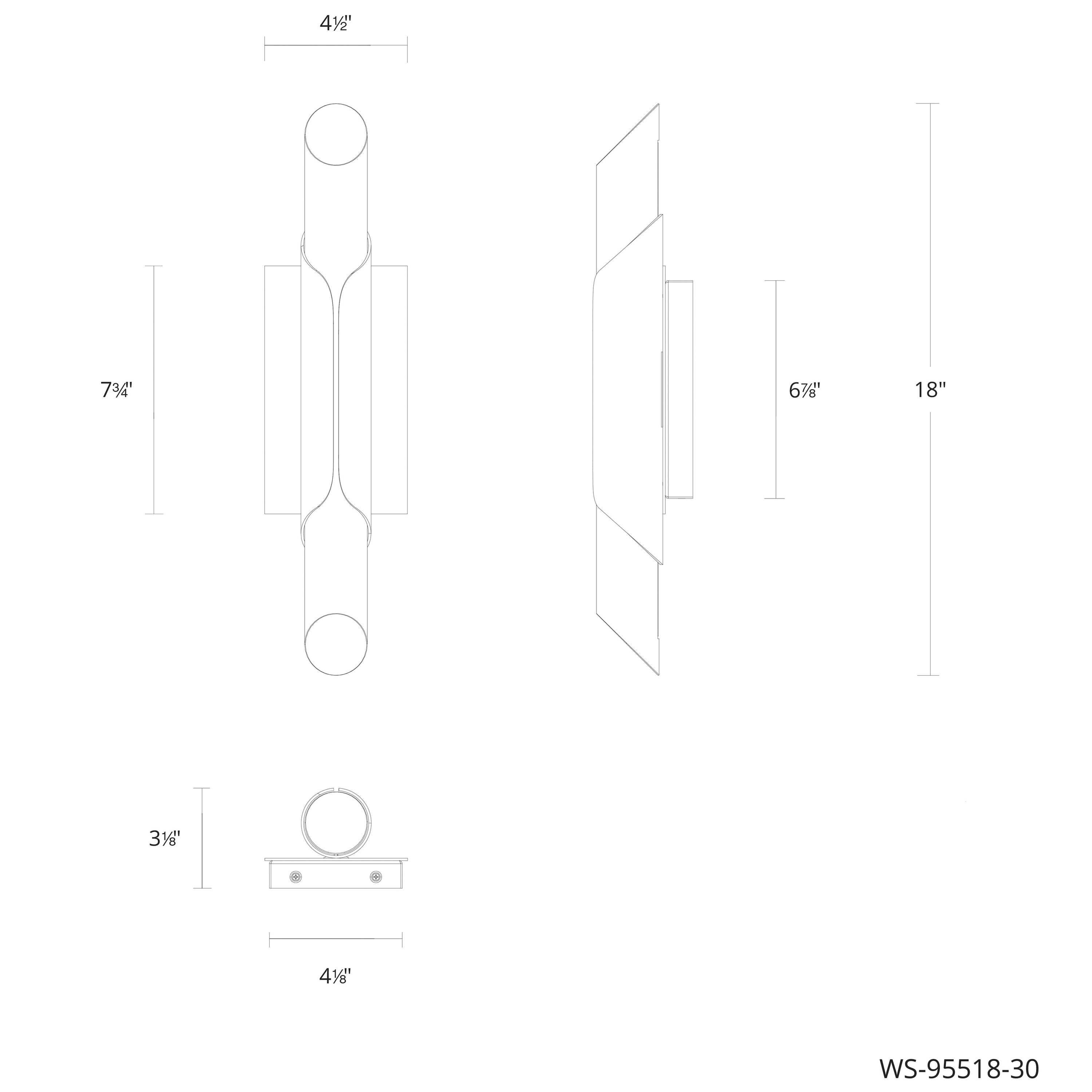 Specification Banner Wrappe Wall Sconce 4CCT