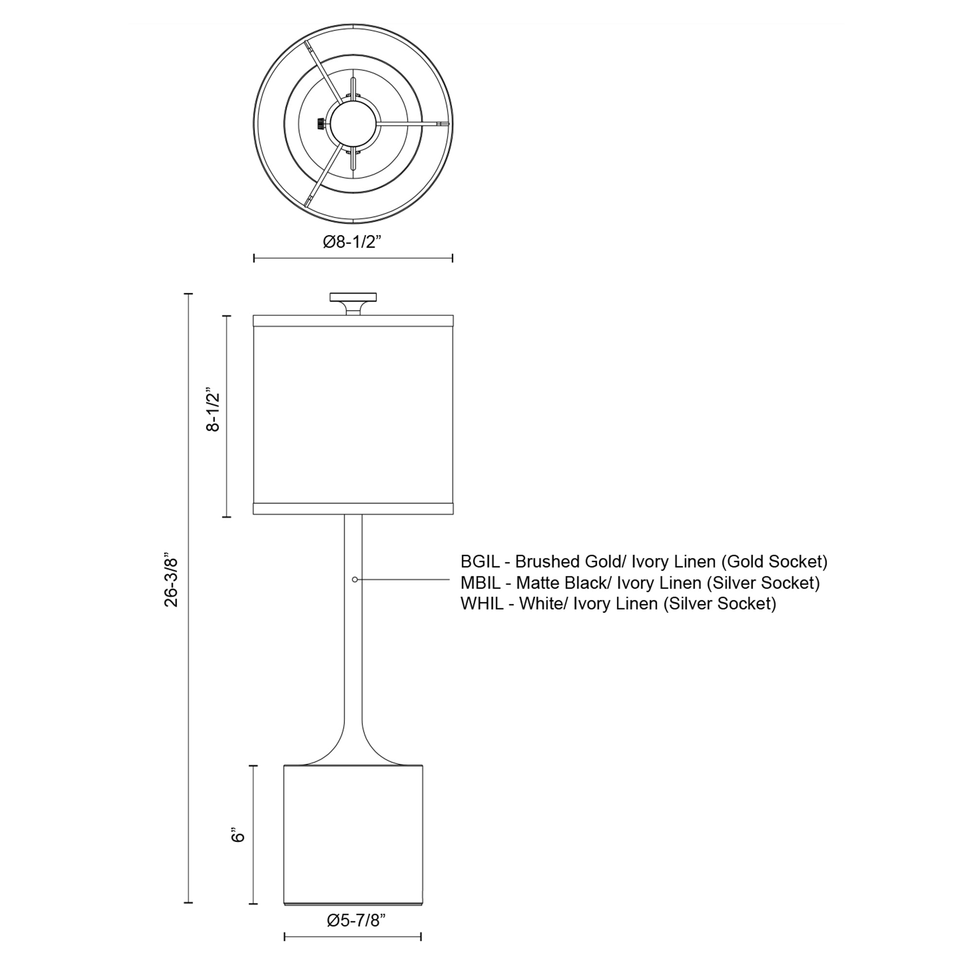 Issa Table Lamp Specifications