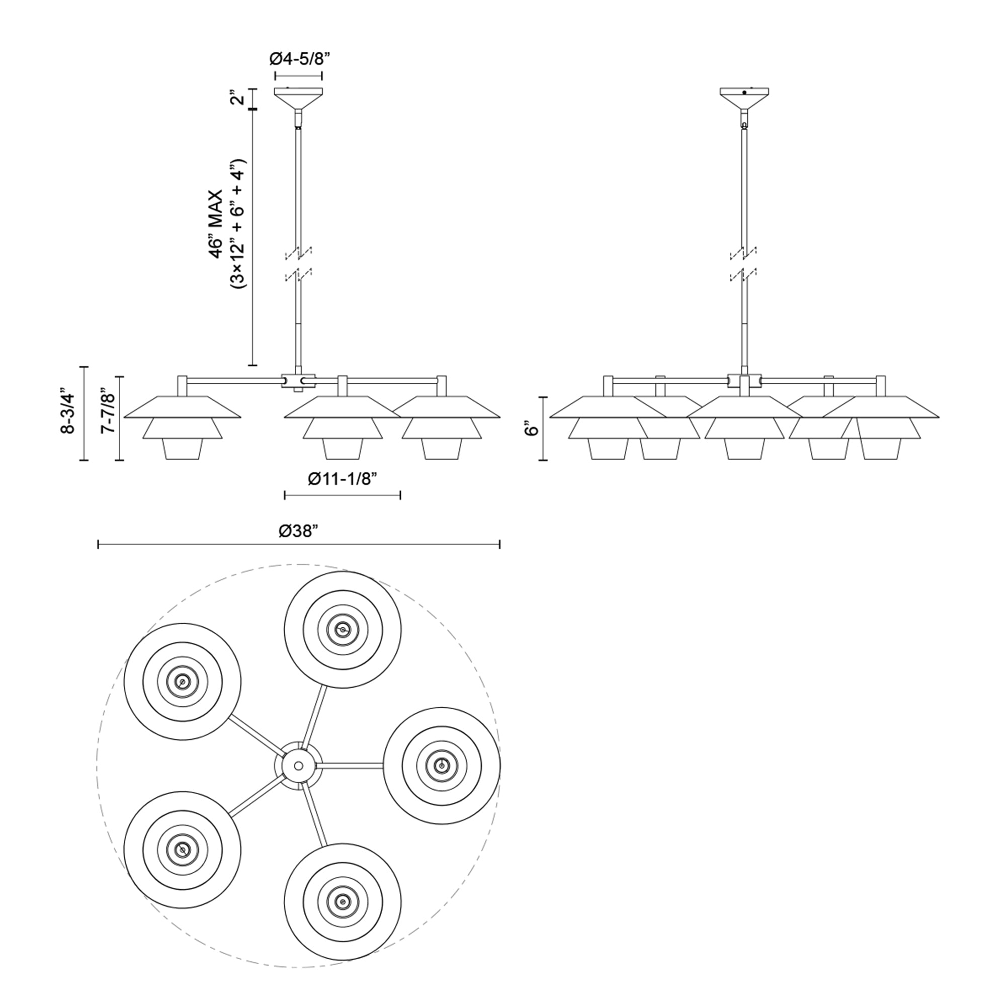 Tetsu Chandelier Specifications