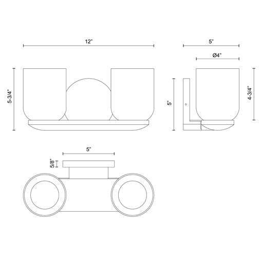 Cedar Vanity Light Specifications - 2 Light