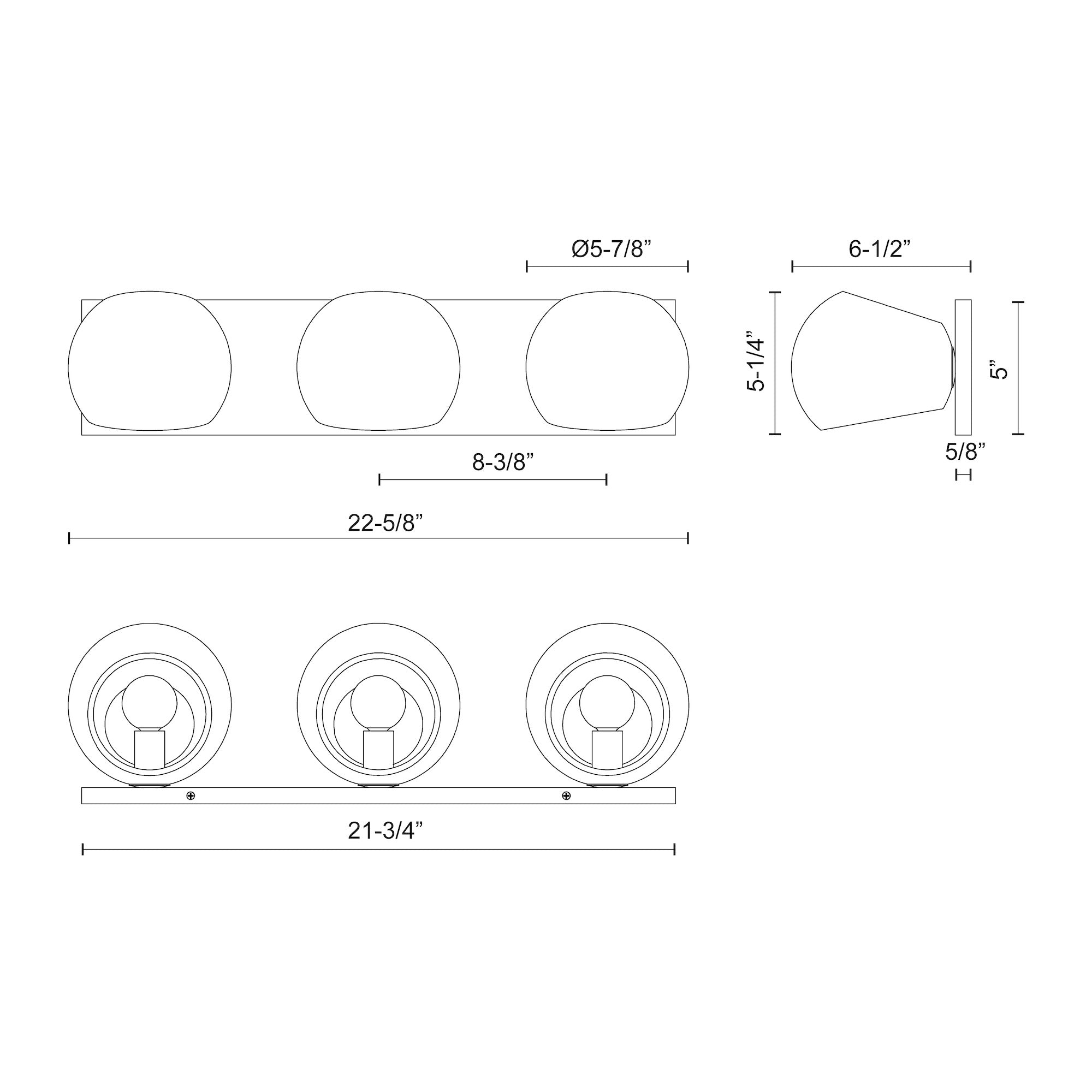 Willow Vanity Light Specifications - 3 Lights