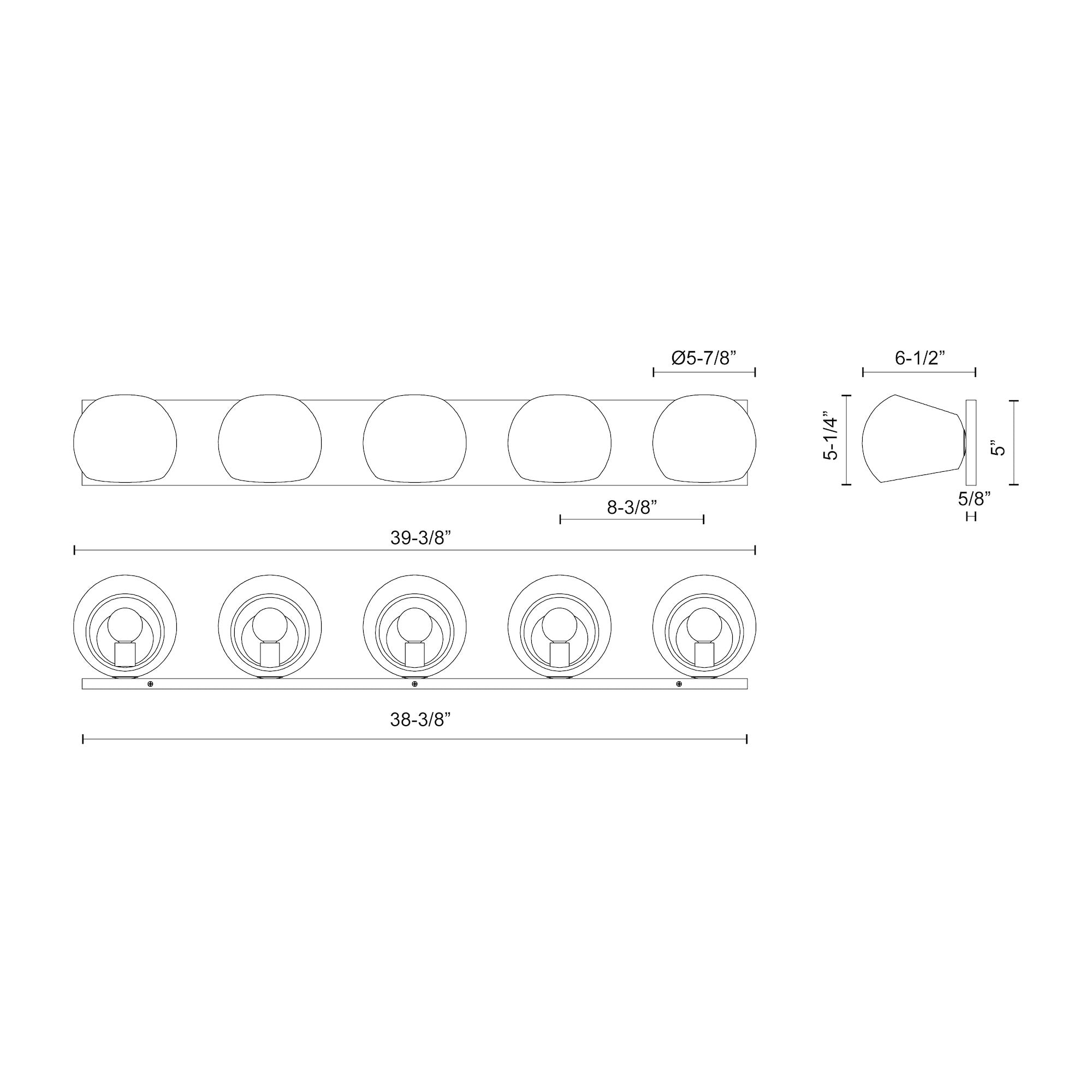 Willow Vanity Light Specifications - 5 Lights