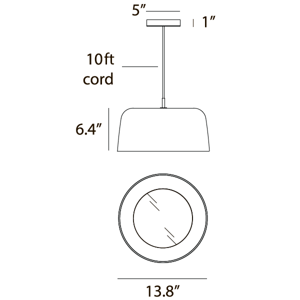 Yurei Pendant Light with Metal Shade