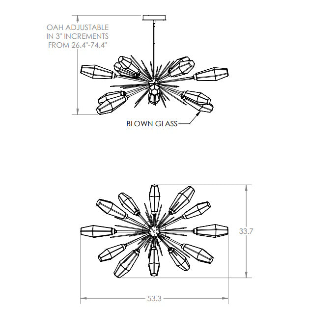 Aalto Oval Starburst Chandelier