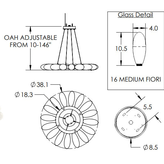 Fiori Ring Chandelier: Small