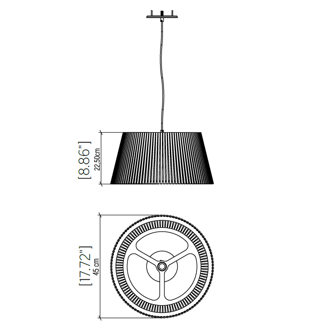 Living Hinges Taper Drum Pendant Small