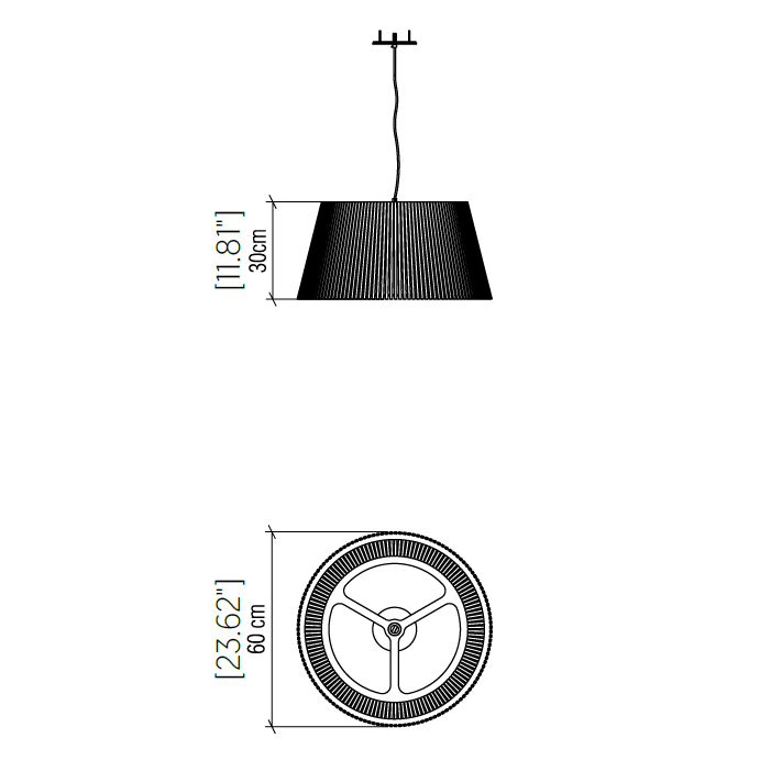 Living Hinges Taper Drum Pendant Medium