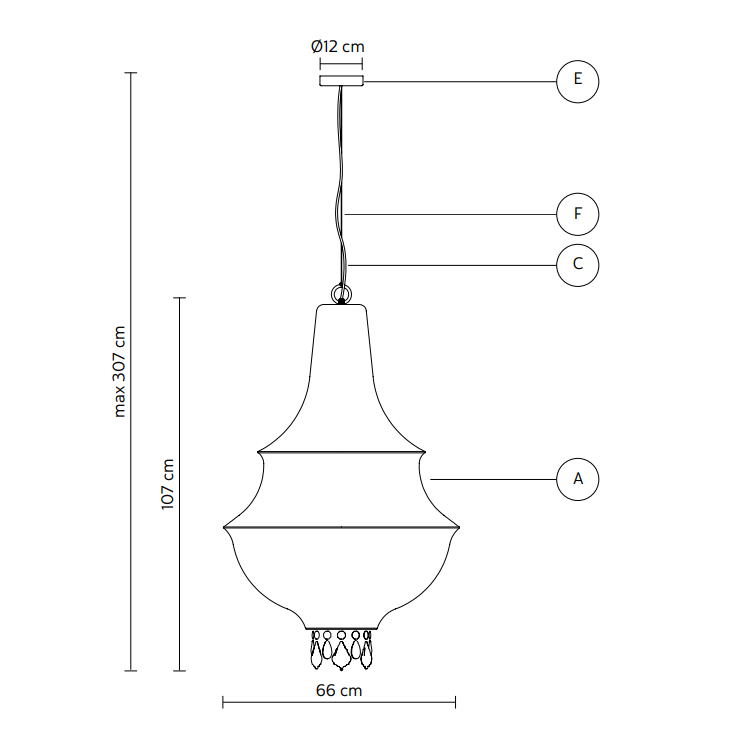 Lady D Chandelier: Medium