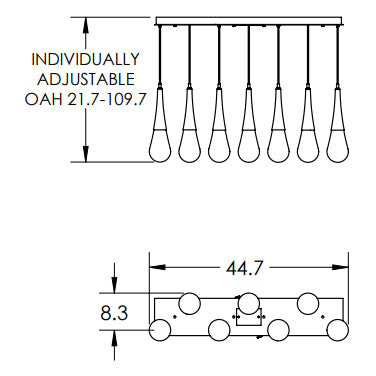 Raindrop Linear Suspension: 7 Light