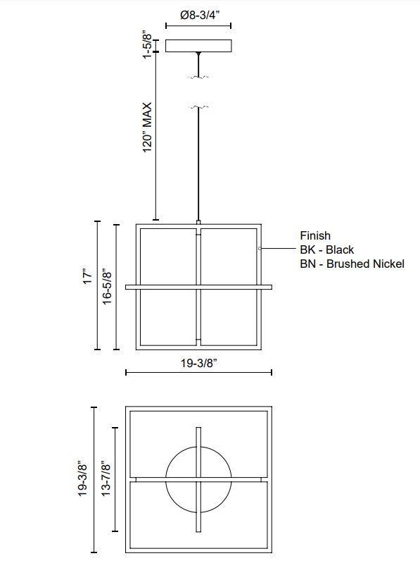 Mondrian LED Pendant: Small