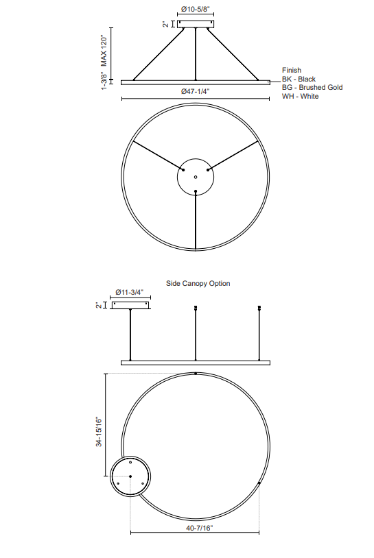 Cerchio Offset Canopy Suspension: 47''