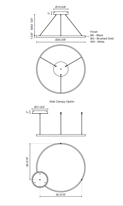 Cerchio Offset Canopy Suspension: 35''