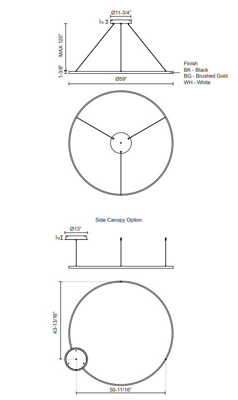 Cerchio Offset Canopy Suspension: 59''