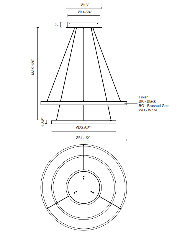 Cerchio Two-Tier Chandelier: Large