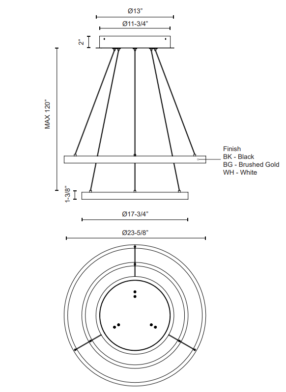 Cerchio Two-Tier Chandelier: Medium