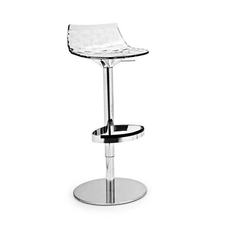 Ice CB-1039 Adjustable Swivel Stool by Calligaris by CasaDiLuce, Seat Colors: Transparent, Transparent Smoke Grey, Transparent Red, Glossy Optic White, Frame Colors: Chromed, Satin Finished Steel,  | Casa Di Luce Lighting