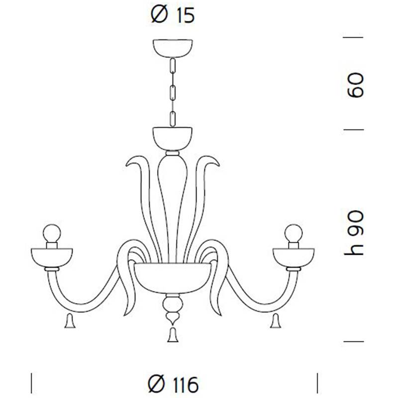 Foscari 1521 12-Light Chandelier Specifications