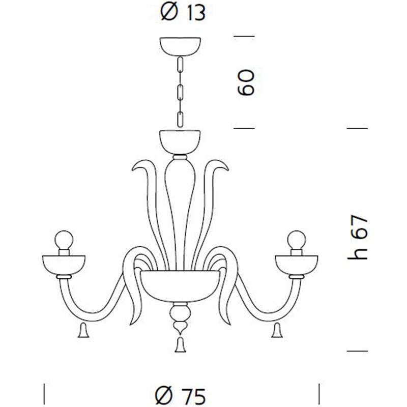 Foscari 1521 6-Light Chandelier Specifications