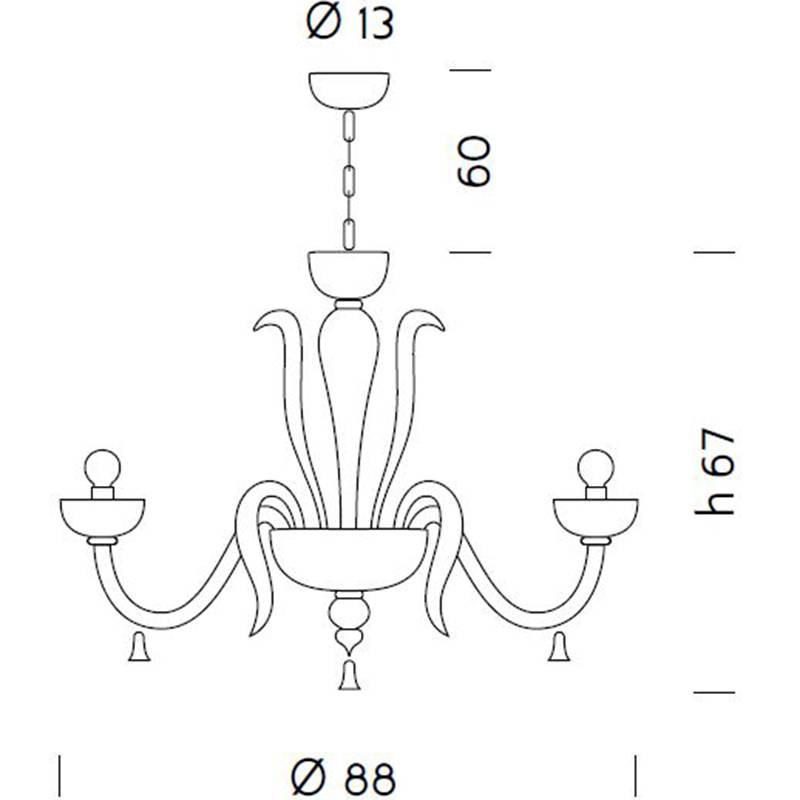 Foscari 1521 8-Light Chandelier Specifications