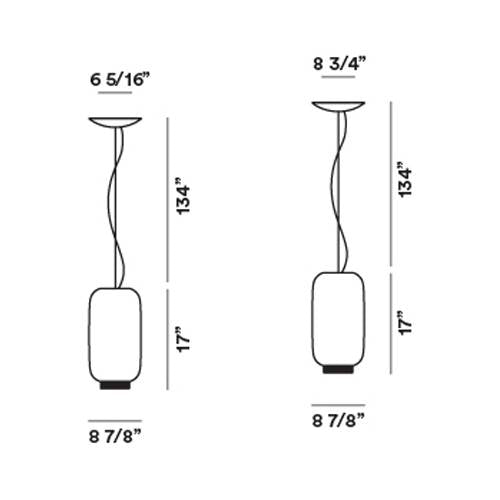 Specification Banner Chouchin Reverse 2 LED Pendant Light by Foscarini