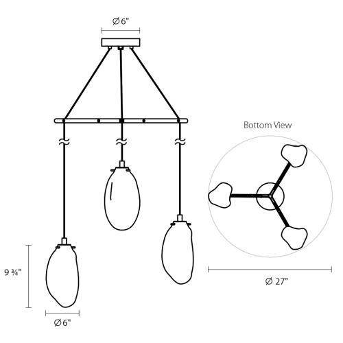 Liquid Chandelier 3-Light