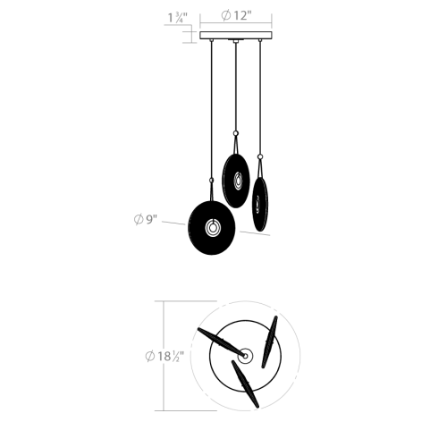 Meclisse 3 Light Pendant