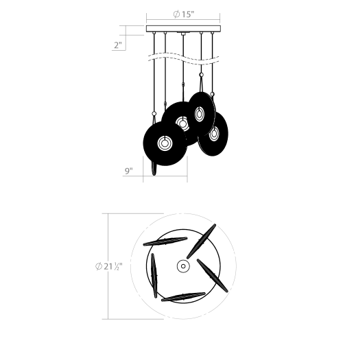 Meclisse 5 Light Pendant