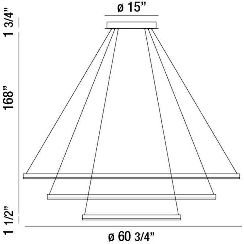 Spunto Three Tier LED Chandelier Specifications