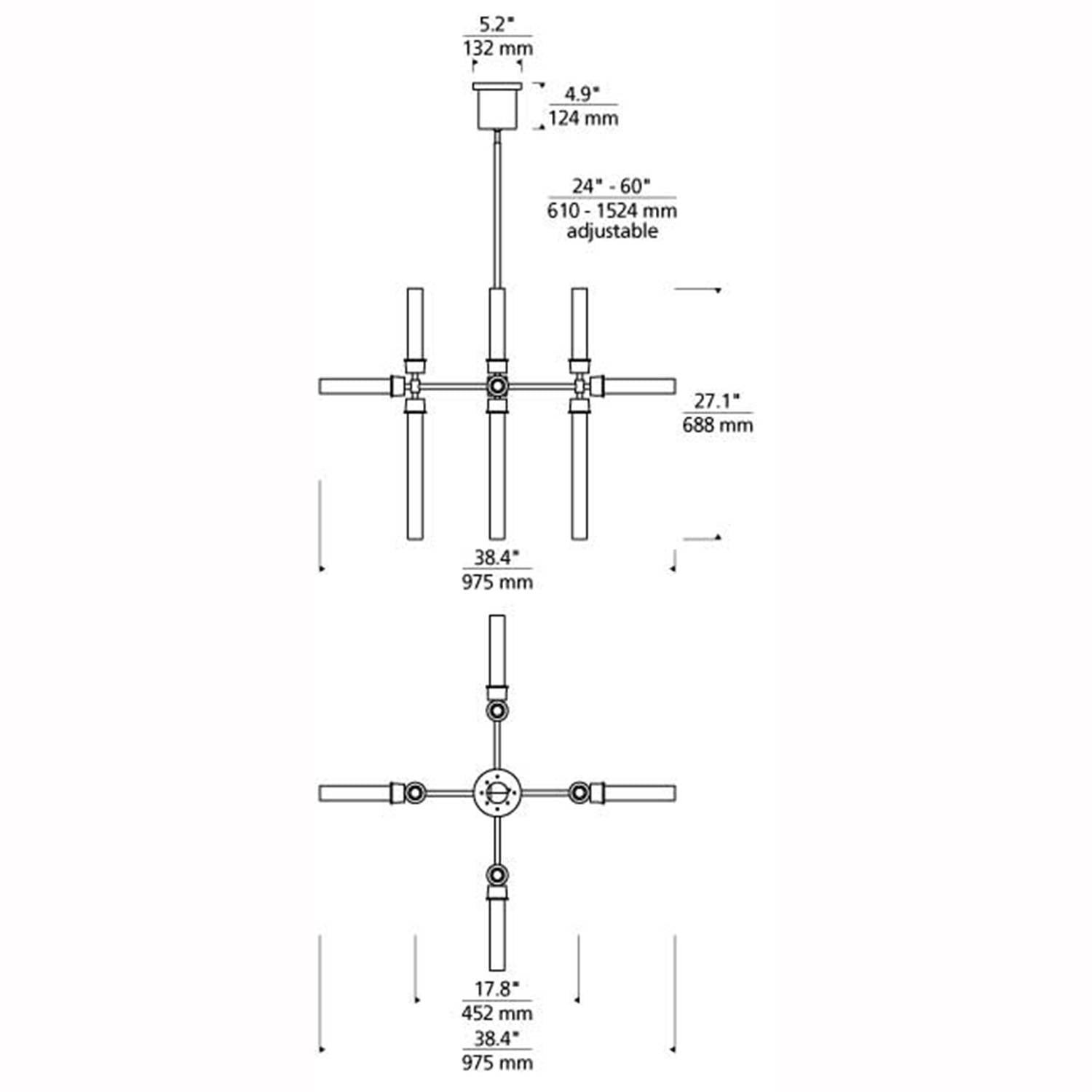 Linger 12-Light Chandelier Specifications