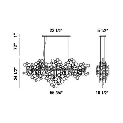 Trento 15 Light Linear Chandelier by Eurofase