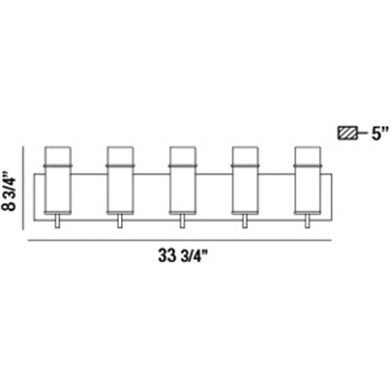 Pista 5 Light Bath Bar Specifications