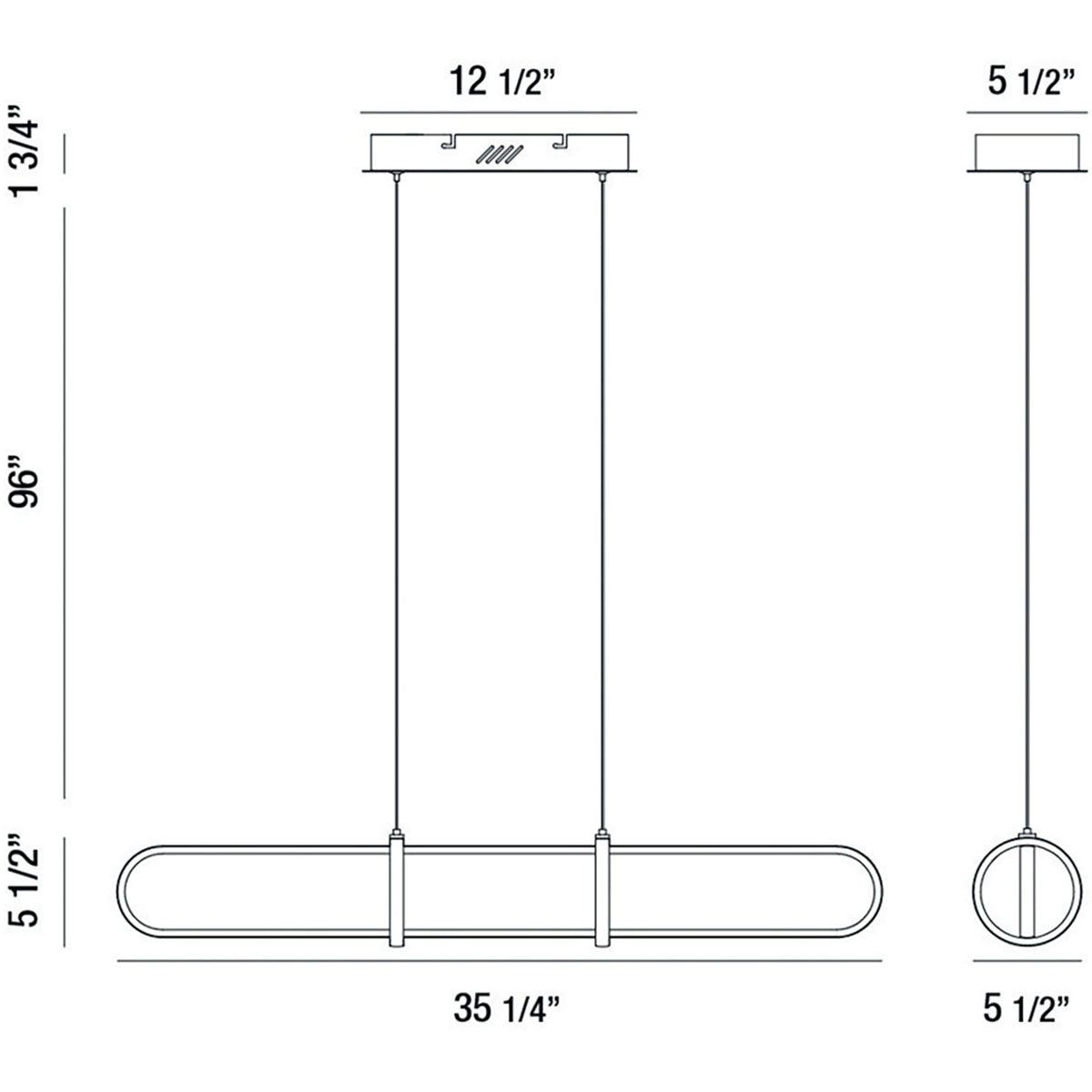 Berkely LED Linear Chandelier Specifications