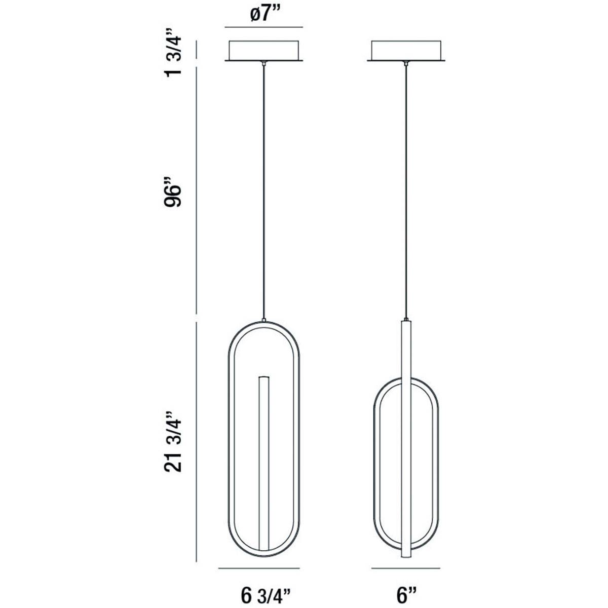 Demark LED Oval Pendant Specifications