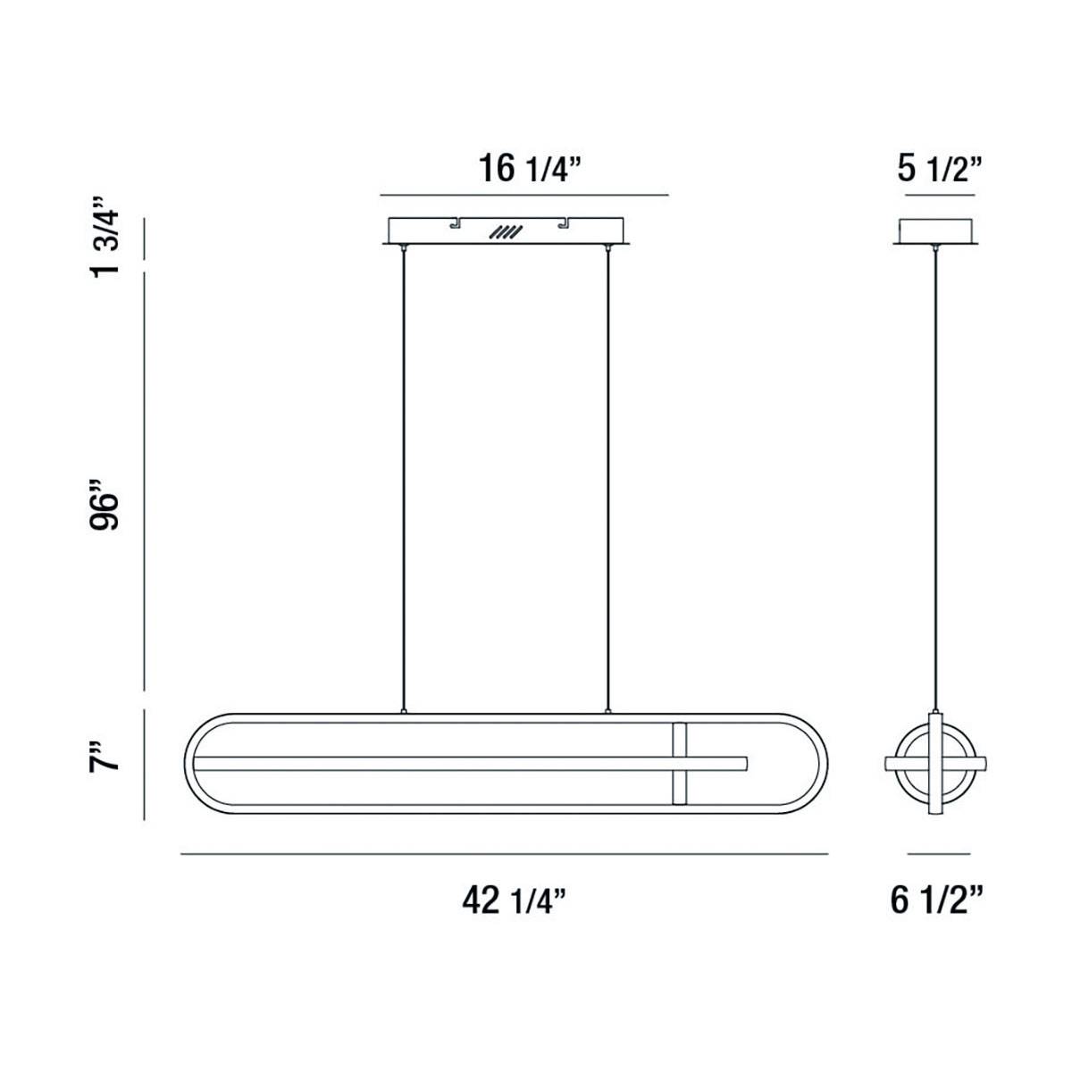 Demark LED Linear Chandelier Specifications