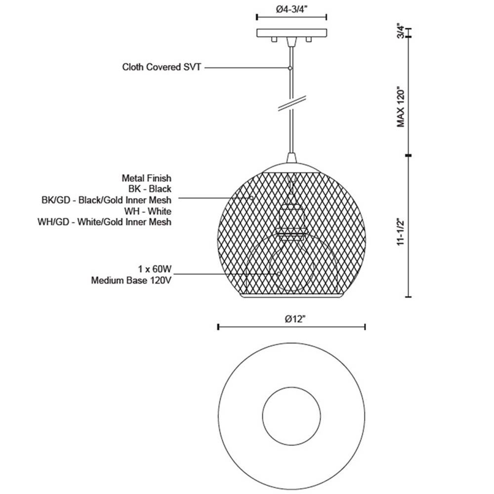 Gibraltar Pendant Specifications