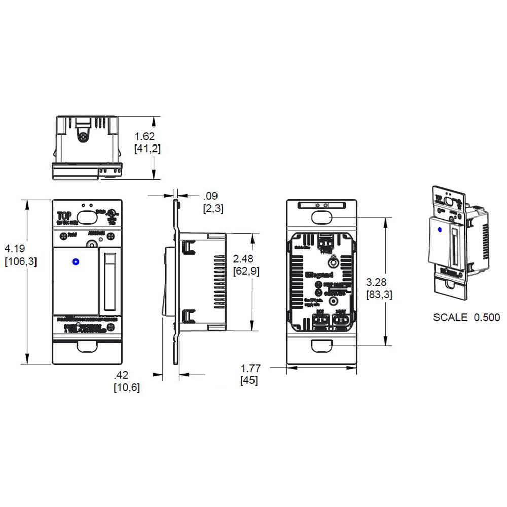 Adorne 450W CFL/LED Paddle Dimmer Specifications