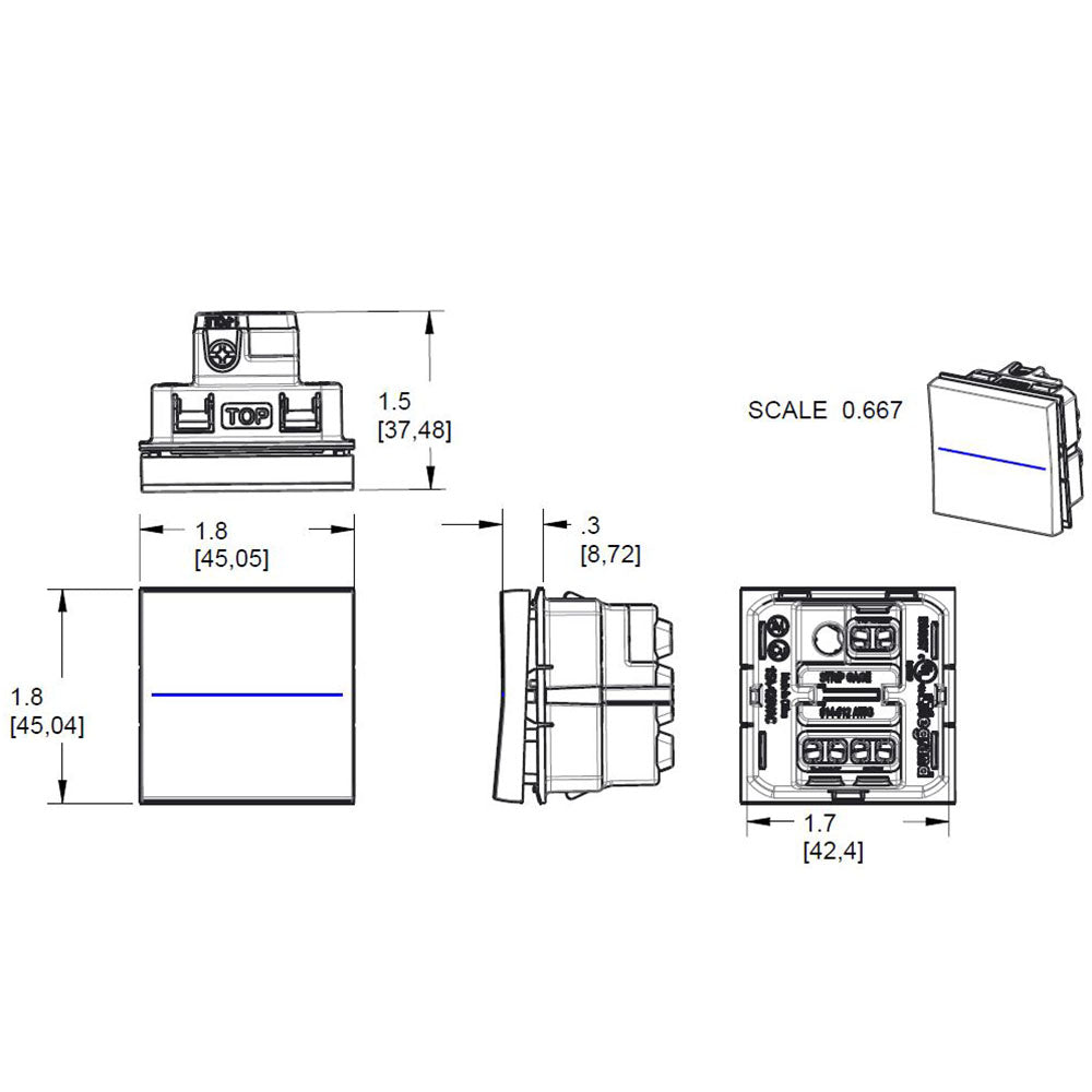 Adorne 15A Paddle Switch Specifications