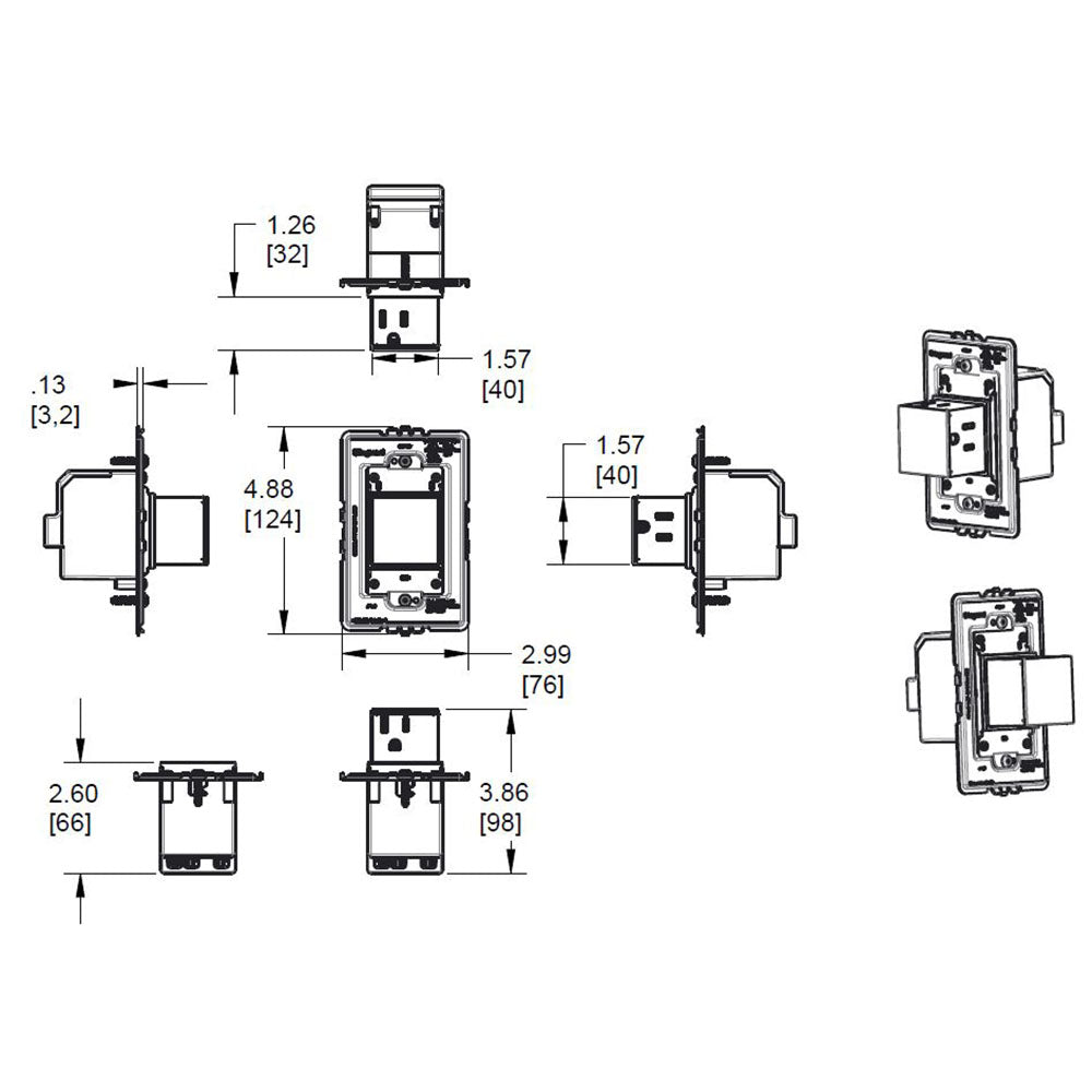 Adorne 15A One-Gang Pop-Out Outlet Specifications