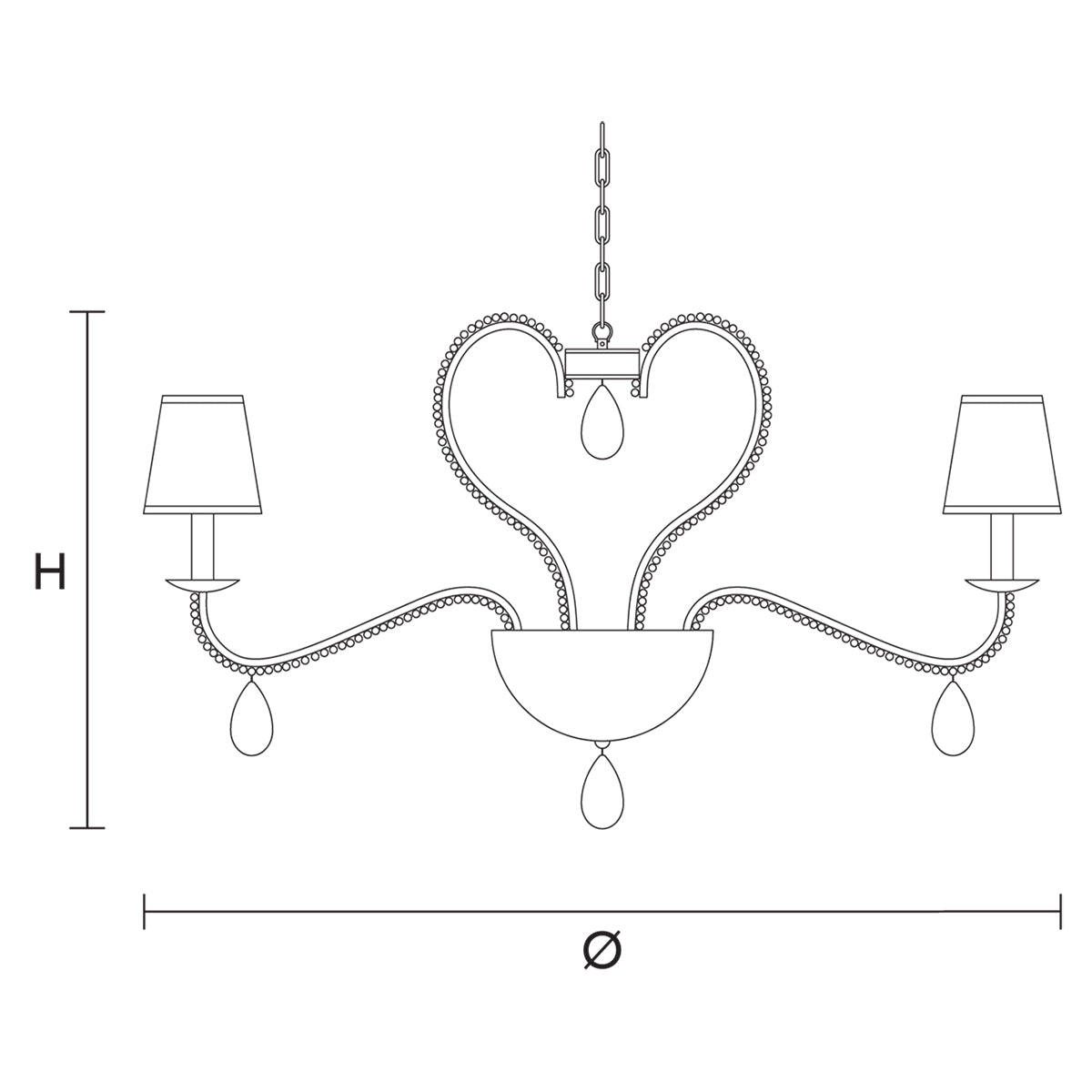 Noblesse 8 Chandelier Specifications